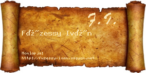 Füzessy Iván névjegykártya